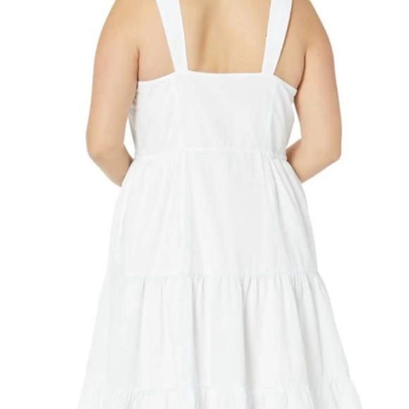 Madewell Button-Front Tiered Midi Dress Size Medium White Sleeveless - Picture 10 of 16